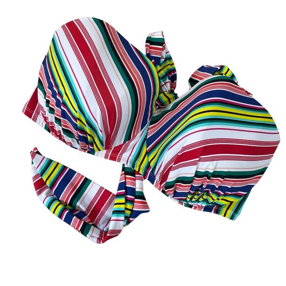 Swim Cacique Lane Bryant Plus Size Convertible Striped Bikini Top - Size 46DD - Picture 3 of 7